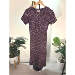 Vintage Fads off duty teacher purple Maxi GUC Short Sleeve 90s Cottagecore Small